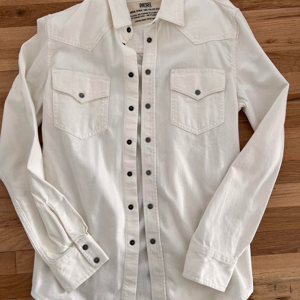 Diesel denim western shirt white - size large